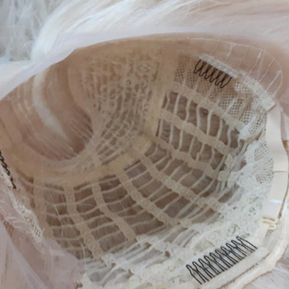 Light blonde lace front wig human hair blend main image 7